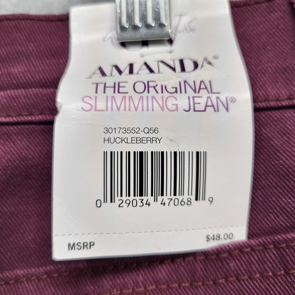 Gloria Vanderbilt Women Jeans 14 Red Amanda Slimming Tapered Supreme Stretch NWT - Picture 3 of 12